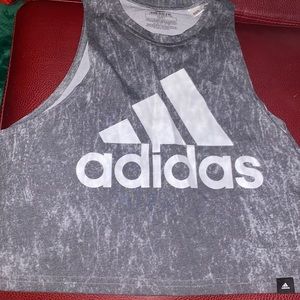 cropped adidas workout tank size small